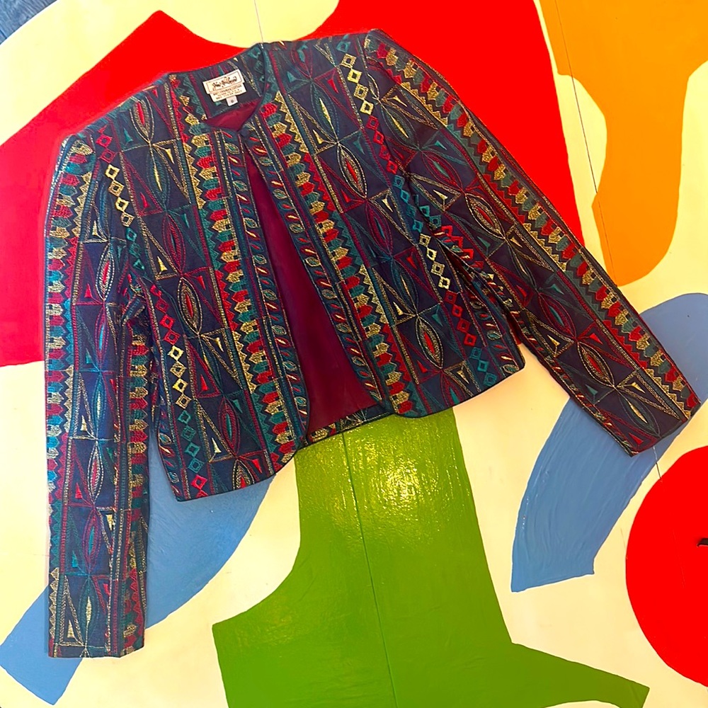 Jim Heilman Size 8 embroidered blazer